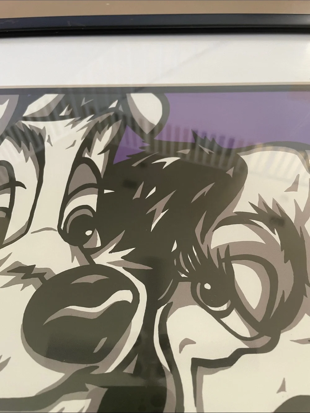 Black Framed Purple Accent Wall Art Lady&Tramp Puppy Love by Allison Lefcort